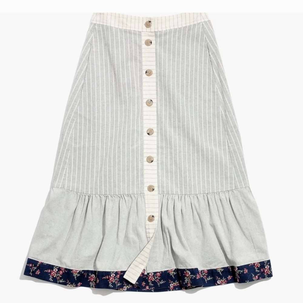 NEW Madewell x The Denim Project Patchwork Skirt
